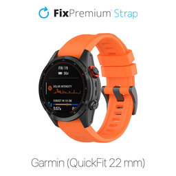 FixPremium - Silikónový Remienok pro Garmin (QuickFit 22mm), oranžový