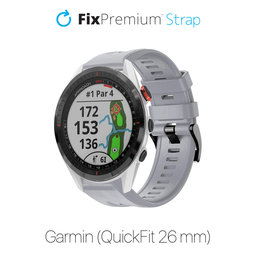 FixPremium - Silikónový Remienok pro Garmin (QuickFit 26mm), šedý