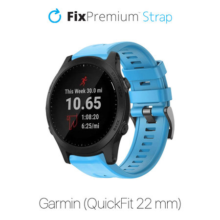 FixPremium - Silikónový Remienok pro Garmin (QuickFit 22mm), modrý