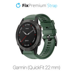 FixPremium - Silikónový Remienok pro Garmin (QuickFit 22mm), tmavozelený