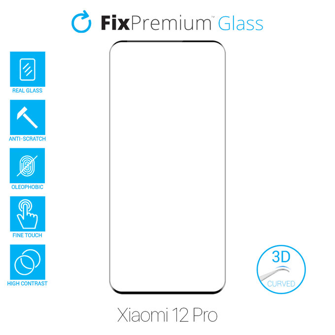 FixPremium Glass - 3D Tvrzené sklo pro Xiaomi 12 Pro