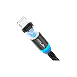 USLION - Lightning / USB Magnetický Kabel (1m), černá