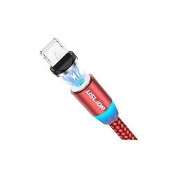 USLION - Lightning / USB Magnetický Kabel (1m), červená