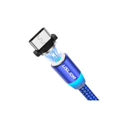 USLION - USB-C / USB Magnetický Kabel (1m), modrá