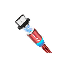 USLION - USB-C / USB Magnetický Kabel (1m), červená