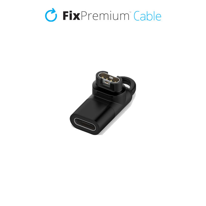 FixPremium - Redukcia USB-C na Garmin Konektor pro Hodinky, černá