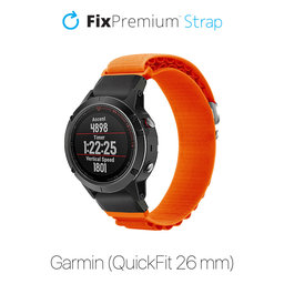 FixPremium - Řemínek Alpine Loop pro Garmin (QuickFit 26mm), oranžová