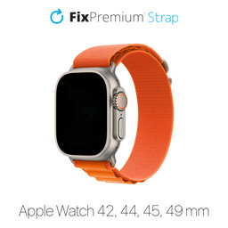 FixPremium - Řemínek Alpine Loop pro Apple Watch (42, 44, 45 a 49mm), oranžová
