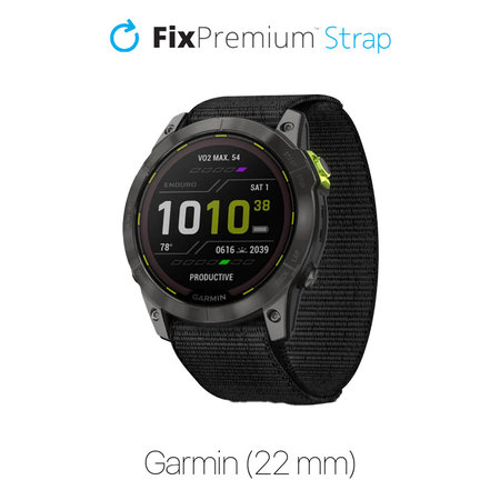 FixPremium - Nylonový Řemínek pro Garmin (22mm), černá