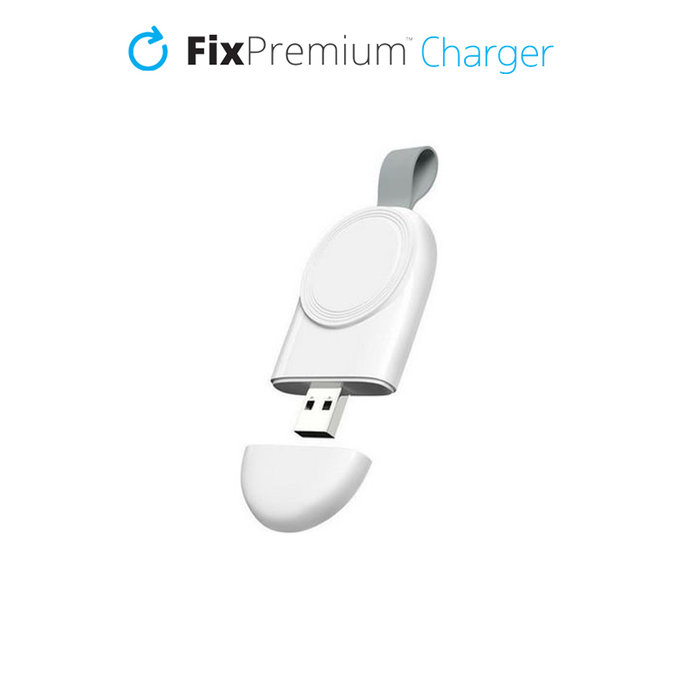 FixPremium - Cestovní USB Nabíječka pro Apple Watch, bílá