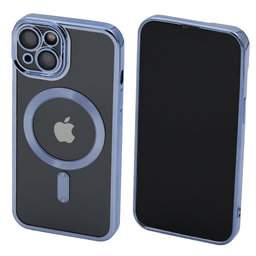 FixPremium - Pouzdro Crystal s MagSafe pro iPhone 13 a 14, modrá