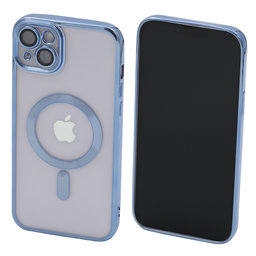 FixPremium - Pouzdro Crystal s MagSafe pro iPhone 14 Plus, modrá