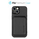 FixPremium - Pouzdro Carbon s MagSafe Wallet pro iPhone 14 Plus, černá