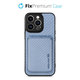 FixPremium - Pouzdro Carbon s MagSafe Wallet pro iPhone 13 Pro, modrá