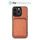 FixPremium - Pouzdro Carbon s MagSafe Wallet pro iPhone 14 Pro Max, hnědá