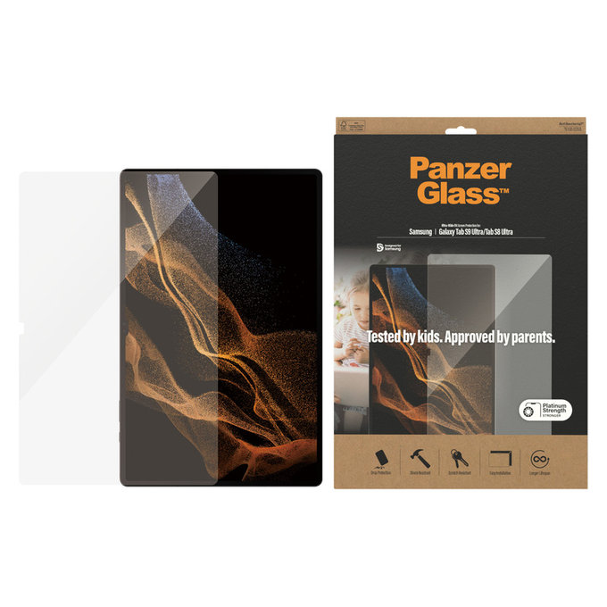 Tvrzené sklo UWF pro Samsung Galaxy Tab S9 Ultra/Tab S8 Ultra, Čirá, PanzerGlass