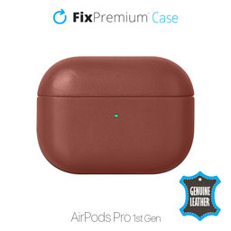 FixPremium - Kožené Pouzdro pro AirPods Pro, hnědá