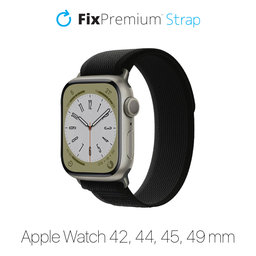 FixPremium - Řemínek Trail Loop pro Apple Watch (42, 44, 45 a 49mm), černá