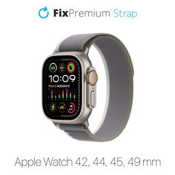 FixPremium - Řemínek Trail Loop pro Apple Watch (42, 44, 45 a 49mm), šedá
