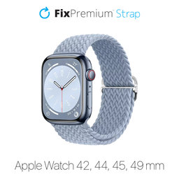 FixPremium - Řemínek Solo Loop pro Apple Watch (42, 44, 45 a 49mm), light blue
