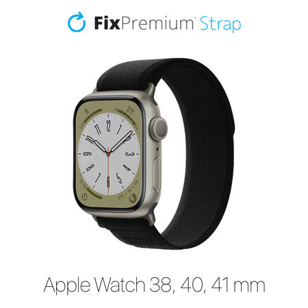 FixPremium - Řemínek Trail Loop pro Apple Watch (38, 40 a 41mm), černá