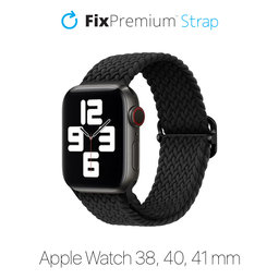 FixPremium - Řemínek Solo Loop pro Apple Watch (38, 40 a 41mm), černá