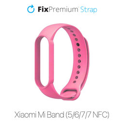 FixPremium - Silikonový Řemínek pro Xiaomi Mi Band (5/6/7/7 NFC), růžová