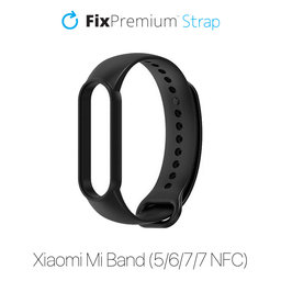 FixPremium - Silikonový Řemínek pro Xiaomi Mi Band (5/6/7/7 NFC), černá