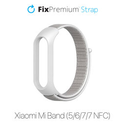 FixPremium - Nylonový Řemínek pro Xiaomi Mi Band (5/6/7/7 NFC), bílá