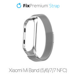 FixPremium - Řemínek Milanese Loop pro Xiaomi Mi Band (5/6/7/7 NFC), stříbrná