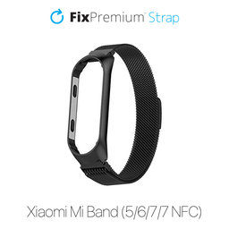 FixPremium - Řemínek Milanese Loop pro Xiaomi Mi Band (5/6/7/7 NFC), černá
