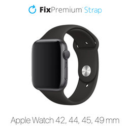 FixPremium - Silikonový Řemínek pro Apple Watch (42, 44, 45 a 49mm), černá