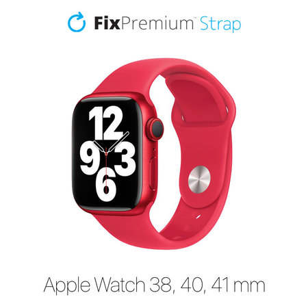 FixPremium - Silikonový Řemínek pro Apple Watch (38, 40 a 41mm), červená