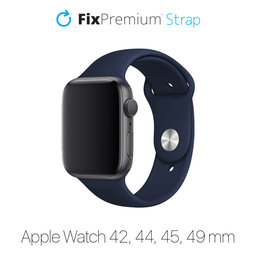 FixPremium - Silikonový Řemínek pro Apple Watch (42, 44, 45 a 49mm), modrá