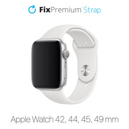 FixPremium - Silikonový Řemínek pro Apple Watch (42, 44, 45 a 49mm), bílá