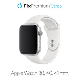 FixPremium - Silikonový Řemínek pro Apple Watch (38, 40 a 41mm), bílá
