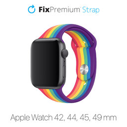 FixPremium - Silikonový Řemínek pro Apple Watch (42, 44, 45 a 49mm), pride