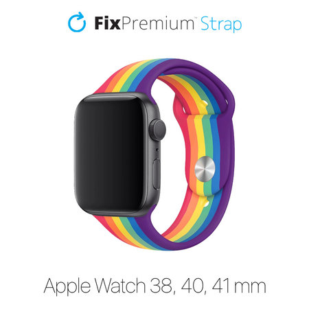 FixPremium - Silikonový Řemínek pro Apple Watch (38, 40 a 41mm), pride