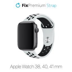 FixPremium - Silikonový Sportovní Řemínek pro Apple Watch (38, 40 a 41mm), bílá