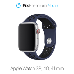 FixPremium - Silikonový Sportovní Řemínek pro Apple Watch (38, 40 a 41mm), modrá