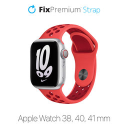 FixPremium - Silikonový Sportovní Řemínek pro Apple Watch (38, 40 a 41mm), červená