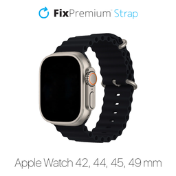 FixPremium - Řemínek Ocean Loop pro Apple Watch (42, 44, 45 a 49mm), černá