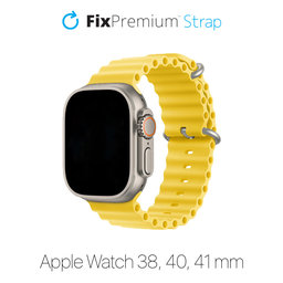 FixPremium - Řemínek Ocean Loop pro Apple Watch (38, 40 a 41mm), žlutá