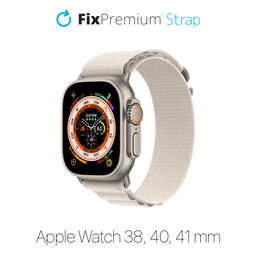 FixPremium - Řemínek Alpine Loop pro Apple Watch (38, 40 a 41mm), starlight