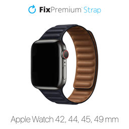 FixPremium - Řemínek Leather Loop TPU pro Apple Watch (42, 44, 45 a 49mm), černá