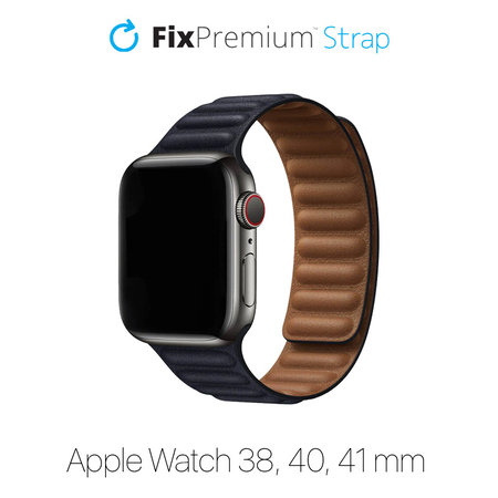 FixPremium - Řemínek Leather Loop TPU pro Apple Watch (38, 40 a 41mm), černá