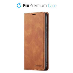 FixPremium - Puzdro Business Wallet pro iPhone 14 Plus, hnědá