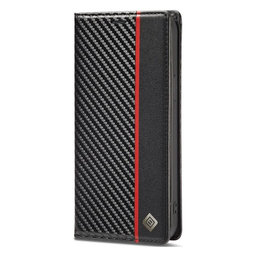 FixPremium - Puzdro Carbon Wallet pro Samsung Galaxy S23 Ultra, černá