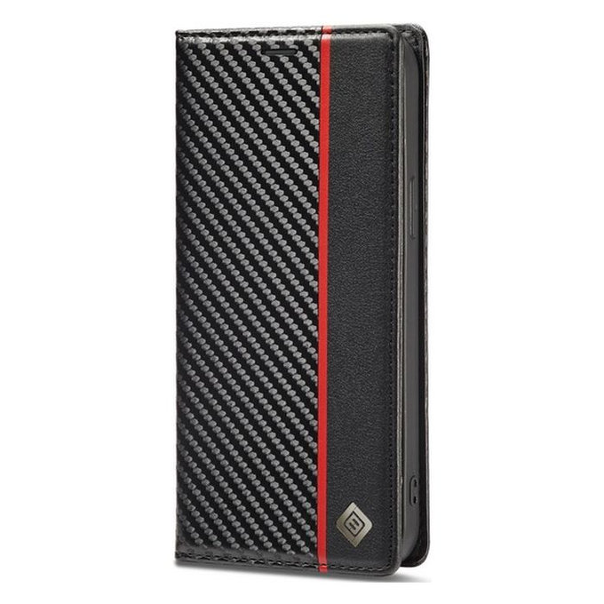 FixPremium - Puzdro Carbon Wallet pro Samsung Galaxy S23 Ultra, černá
