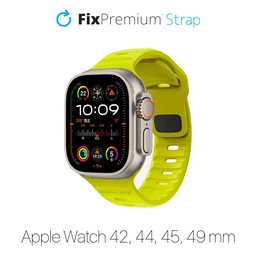 FixPremium - Řemínek Sport Silicone pro Apple Watch (42, 44, 45 a 49mm), tartrazine